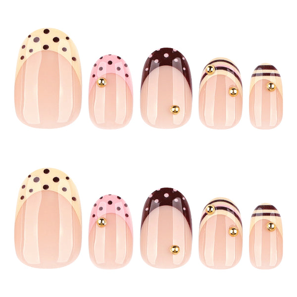 12 Sizes-24 Pcs Press On Nails JP4329