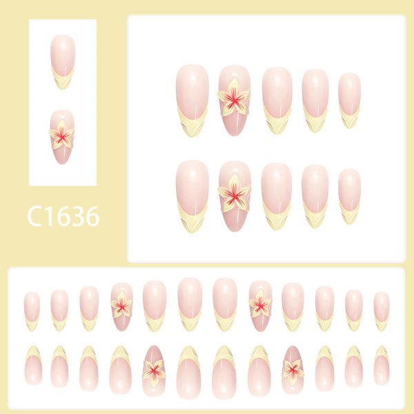 12 Sizes-24 Pcs Press On Nails C1636