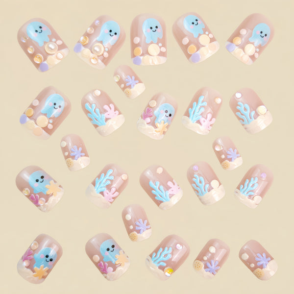 12 Sizes-24 Pcs Press On Nails Y1400