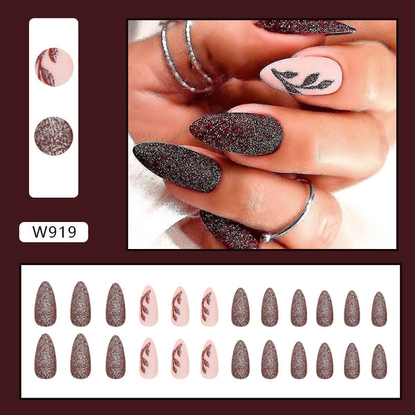12 Sizes-24 Pcs Press On Nails W919