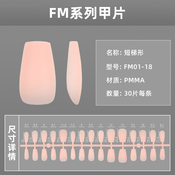 12 Sizes-24 Pcs Press On Nails FM01-01