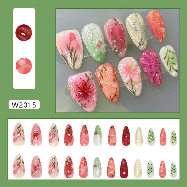 12 Sizes-24 Pcs Press On Nails W2015