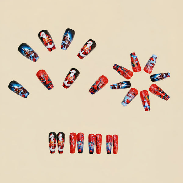 12 Sizes-24 Pcs Press On Nails Y1200