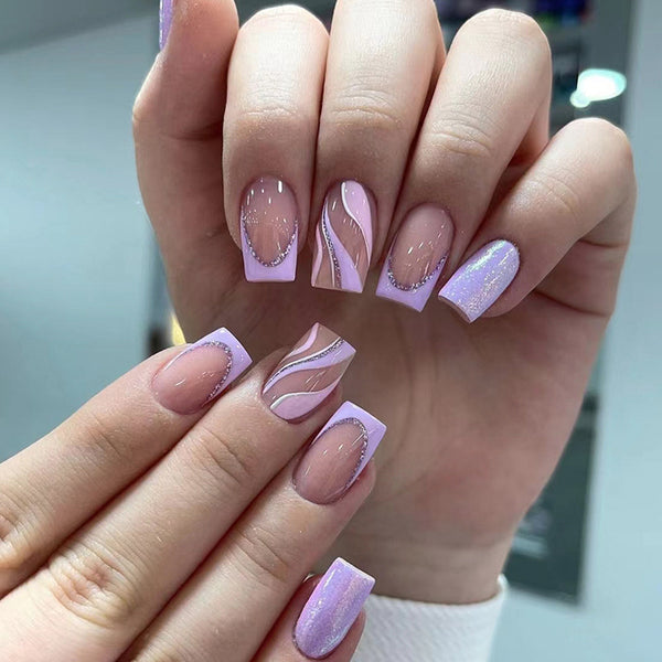 12 Sizes-24 Pcs Press On Nails W1027