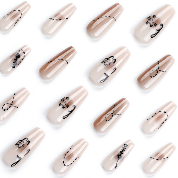 12 Sizes-24 Pcs Press On Nails JP2915