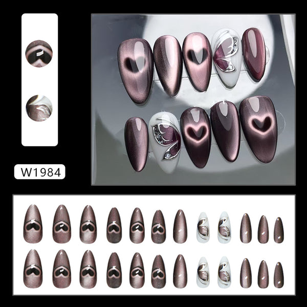 12 Sizes-24 Pcs Press On Nails W1984