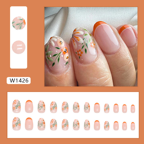 12 Sizes-24 Pcs Press On Nails W1426