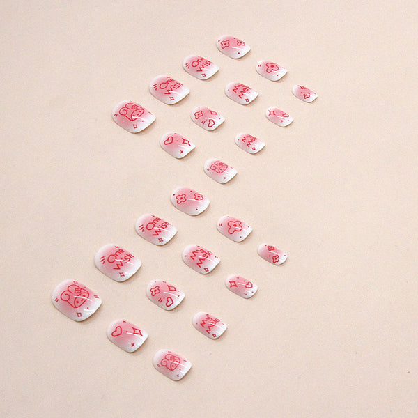 12 Sizes-24 Pcs Press On Nails K001