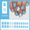 12 Sizes-24 Pcs Press On Nails C1539