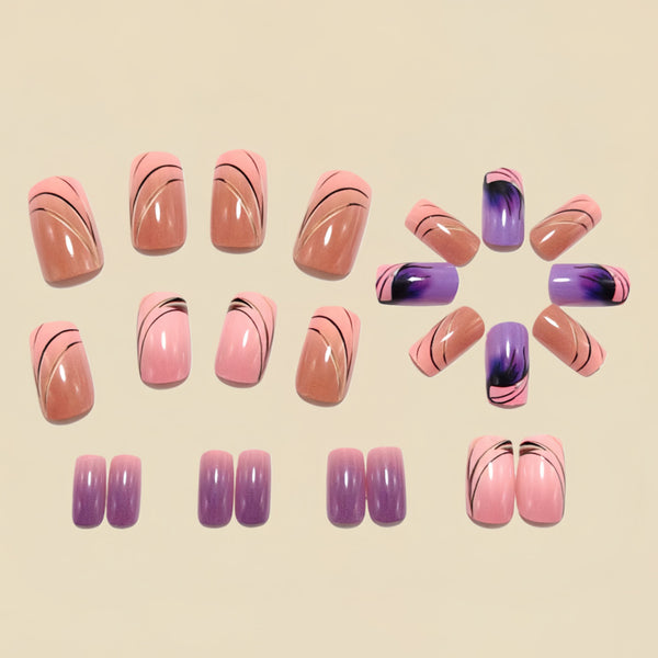 12 Sizes-24 Pcs Press On Nails Y1554