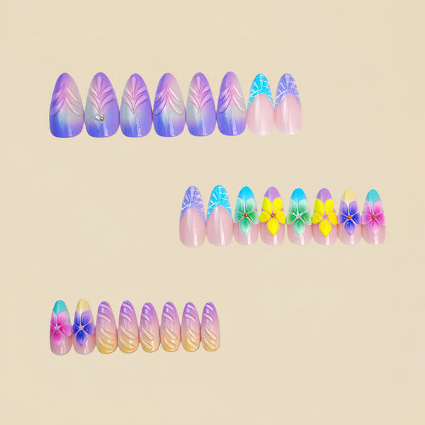 12 Sizes-24 Pcs Press On Nails Y1436