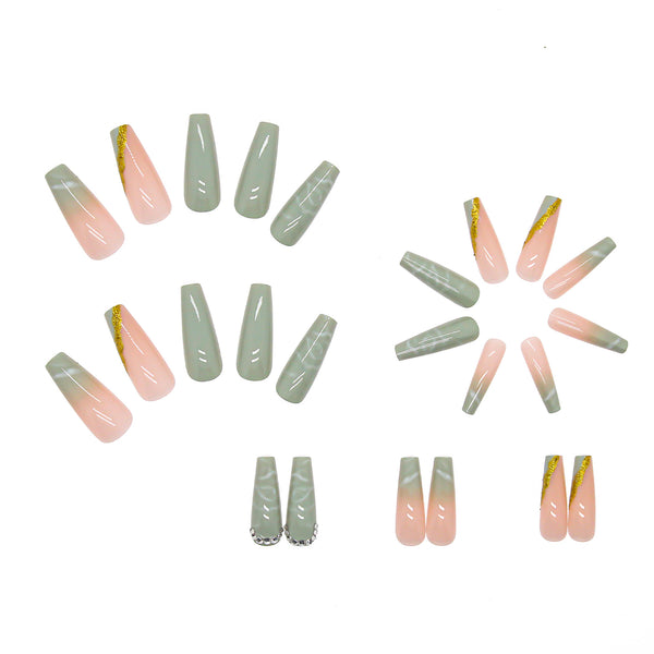 12 Sizes-24 Pcs Press On Nails W025