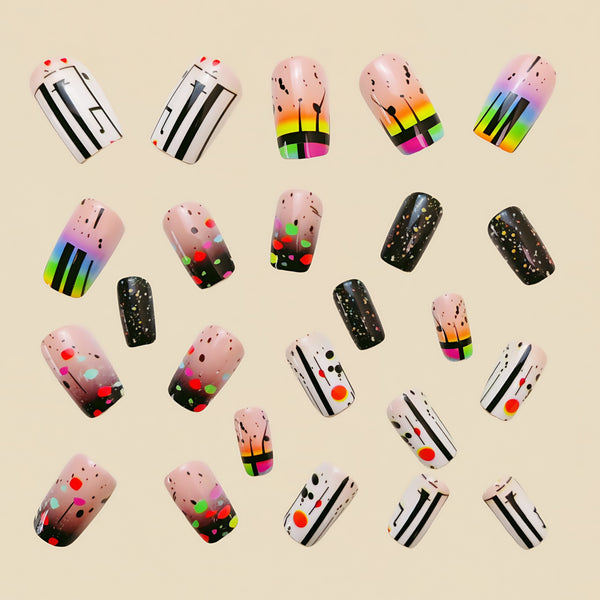 12 Sizes-24 Pcs Press On Nails Y559