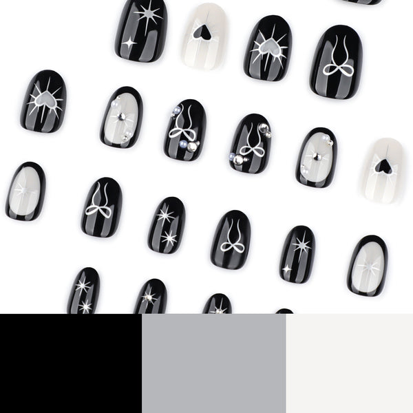 12 Sizes-24 Pcs Press On Nails JP4163