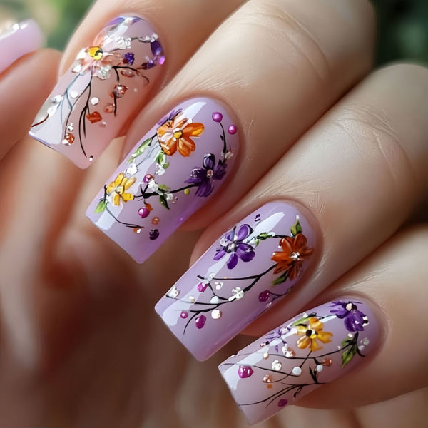 12 Sizes-24 Pcs Press On Nails Y768