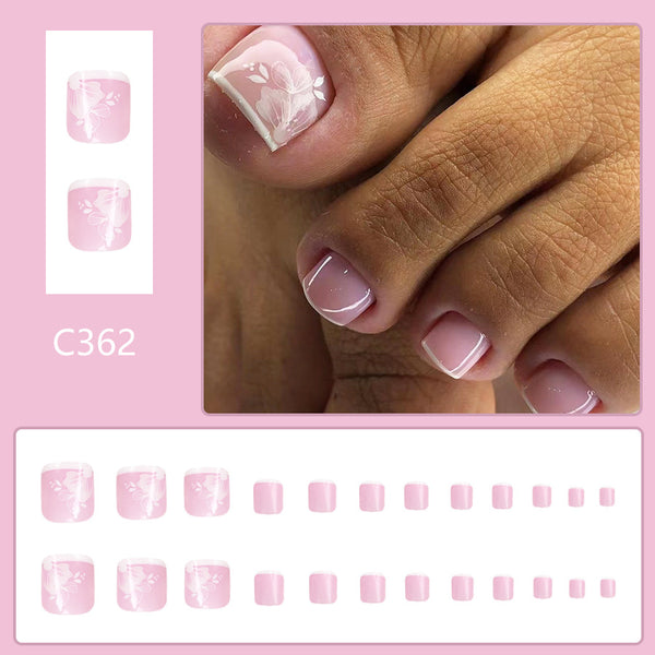 12 Sizes-24 Pcs Press On Nails C1196