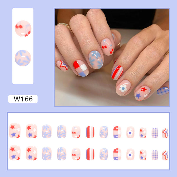 12 Sizes-24 Pcs Press On Nails W161