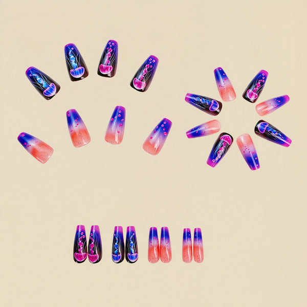 12 Sizes-24 Pcs Press On Nails Y786
