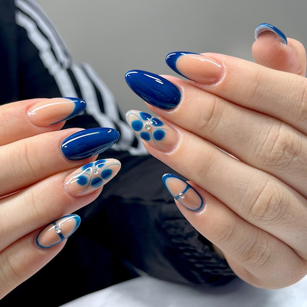 12 Sizes-24 Pcs Press On Nails BZ1417