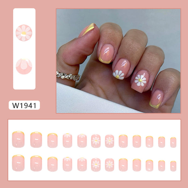 12 Sizes-24 Pcs Press On Nails W1941