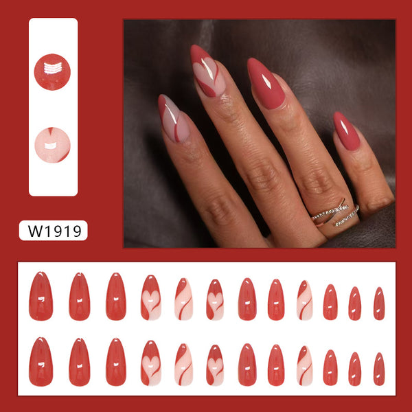 12 Sizes-24 Pcs Press On Nails W1919