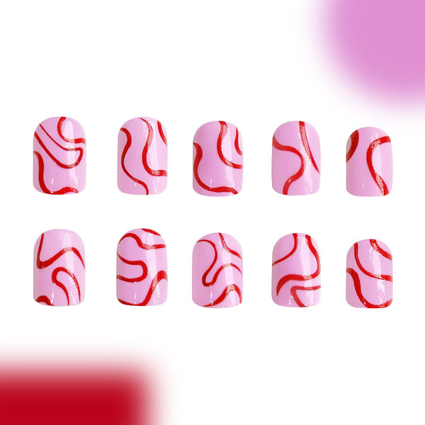 12 Sizes-24 Pcs Press On Nails C388