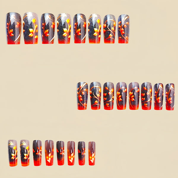 12 Sizes-24 Pcs Press On Nails Y474