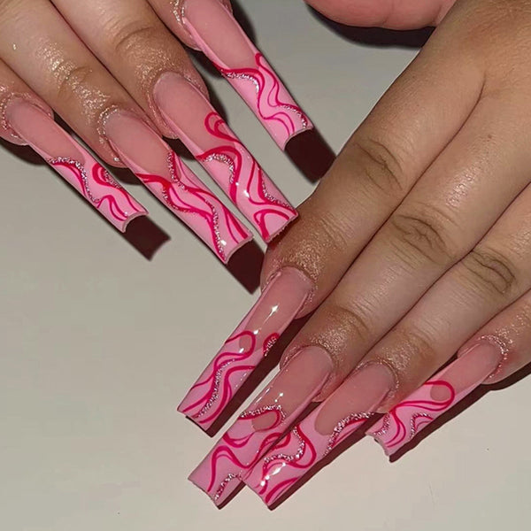 12 Sizes-24 Pcs Press On Nails G007