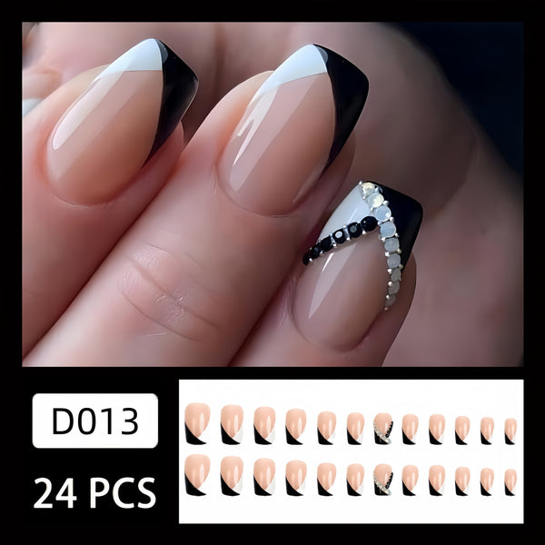 12 Sizes-24 PcsPress On Nails D013