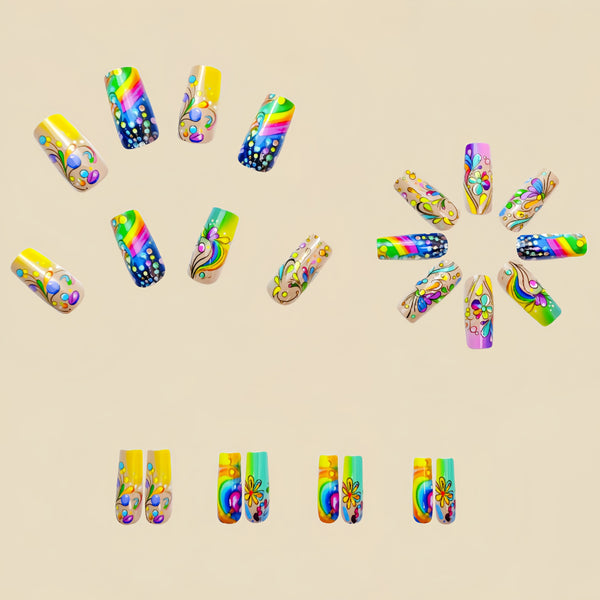 12 Sizes-24 PcsPress On Nails Y515