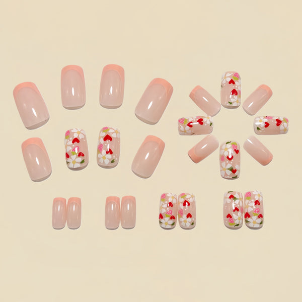 12 Sizes-24 Pcs Press On Nails Y1536