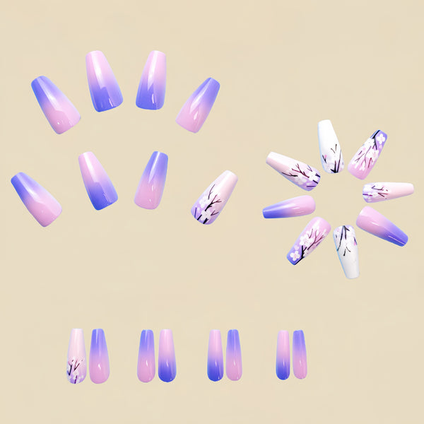 12 Sizes-24 Pcs Press On Nails Y513