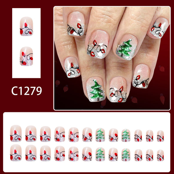 12 Sizes-24 Pcs Press On Nails C1279