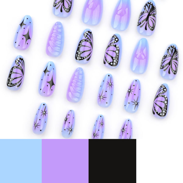 12 Sizes-24 Pcs Press On Nails JP3541