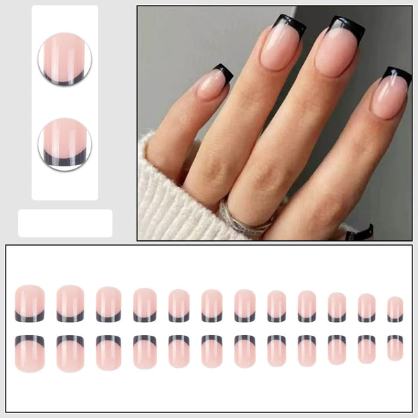 French Glossy Medium Square Press on Nails - JP1972