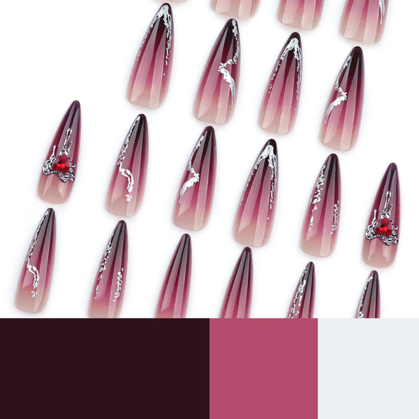 12 Sizes-24 Pcs Press On Nails JP3475