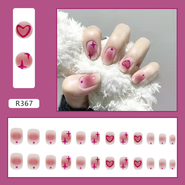 12 Sizes-24 Pcs Press On Nails R361