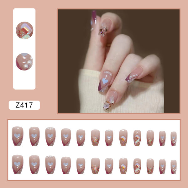 12 Sizes-24 Pcs Press On Nails Z417