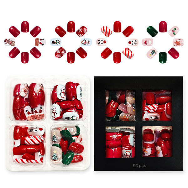 Christmas Press On Nails-4 Sets Mixed Pack (96PCS Total) xmas-1