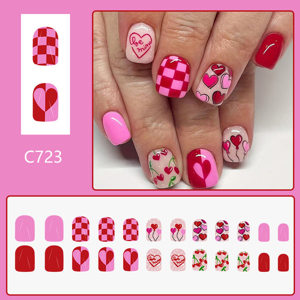 12 Sizes-24 Pcs Press On Nails C723