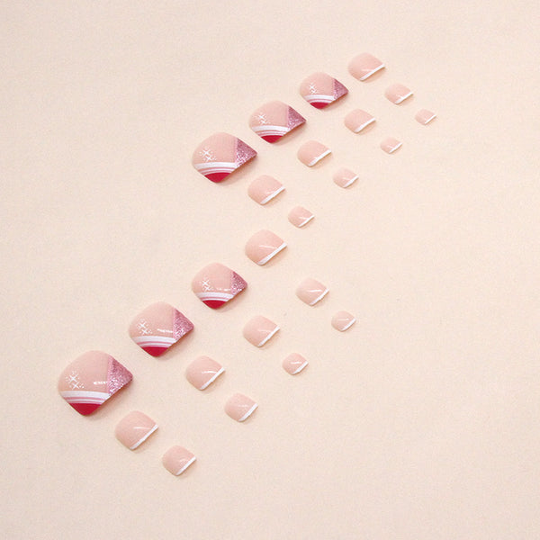 12 Sizes-24 Pcs Press On Nails F113