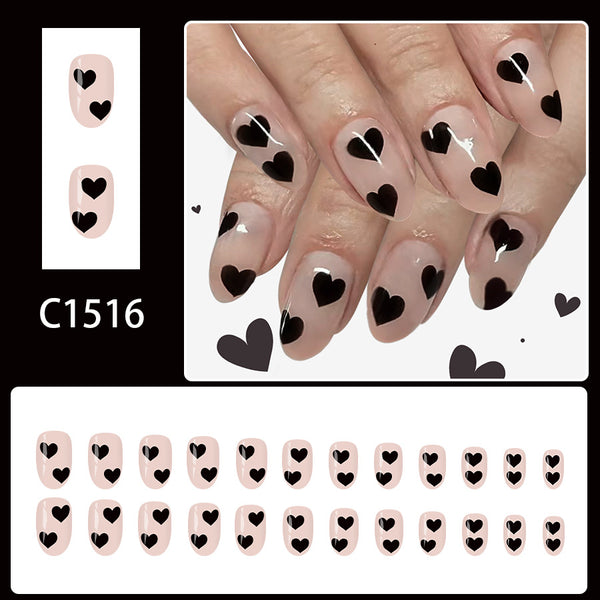 12 Sizes-24 Pcs Press On Nails C1516