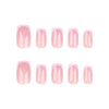 French Glossy Medium Pink Square Press on Nails