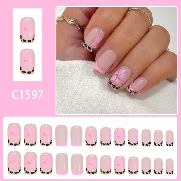 12 Sizes-24 Pcs Press On Nails C1597