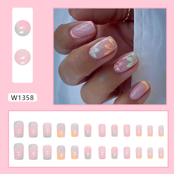 12 Sizes-24 Pcs Press On Nails W1358