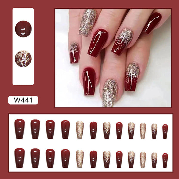 12 Sizes-24 PcsPress On Nails W441