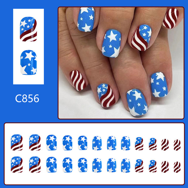 12 Sizes-24 Pcs Press On Nails C855
