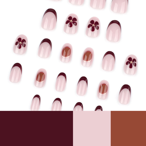 12 Sizes-24 Pcs Press On Nails JP3969