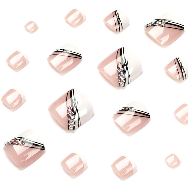 12 Sizes-24 Pcs Press On Nails JP1650