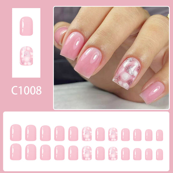 12 Sizes-24 Pcs Press On Nails C1008